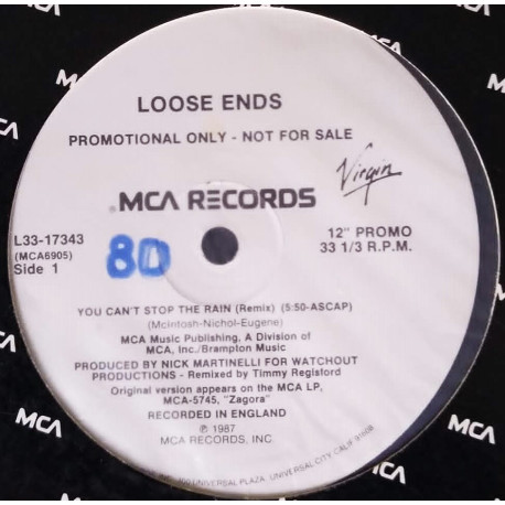 Loose Ends - You Cant Stop The Rain (Timmy Regisford Remix / Radio Edit / Instrumental) Vinyl Promo