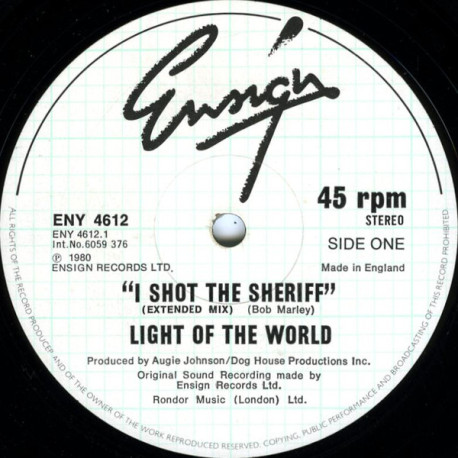 Light Of The World - I Shot The Sheriff (Extended Mix) / Painted lady / A New Soft Song