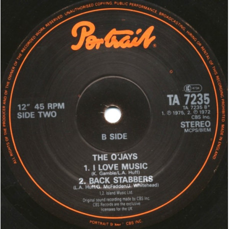 O Jays - Back Stabbers (as Sampled By Angie Stone) / Love Train / I Love Music (Original Versions)