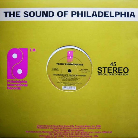 Teddy Pendergrass - The More I Get The More I Want / Anthony White - Stop And Think It Over