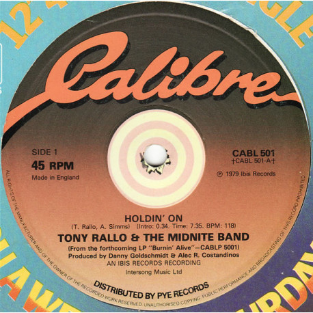 Tony Rallo & The Midnite Band - Holdin On (Long Version) / Burnin Alive