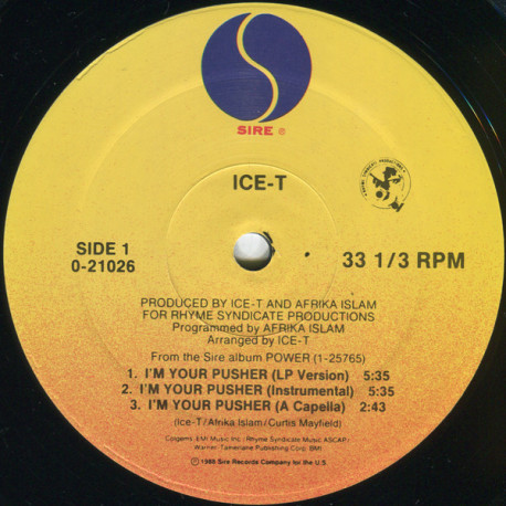 Ice T - I'm your pusher (LP Version / Inst / Acappella) / Girls L.G.B.N.A.F  (LP Version / Inst / Acappella)