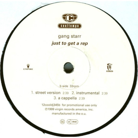 Gang Starr - Just To Get A Rep (Street / Inst / Acappella) / Gang Starr Feat Total - Discipline (Street / Clean / TV Track)