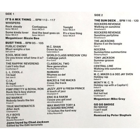 DMC - June 87 Mixes Feat Nu Shooz - I Cant Wait (Peter Slaghuis Remix) / Chad Jackson - Bust This (Hip Hop Megamix)