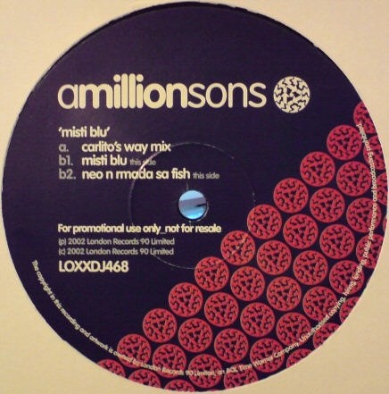 A Million Sons - Misti blu (Original mix / Carlito's Way mix / Neo n Madasafish mix) Vinyl Promo