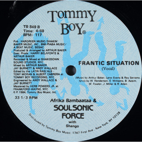 Afrika Bambaataa And The Soulsonic Force - Frantic Situation (Vocal Mix / Instrumental / Frantic Mix)