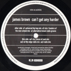 James Brown - Cant Get Any Harder (Universal Hip Hop Mix / C&C Leaders Of The New School Mix / C&C House Of Soul Mix) Promo