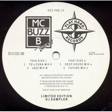 MC Buzz B - How Sleep The Brave (70s Funk Mix / Jazz Mix / Deep House Mix / Future Mix) Vinyl Promo