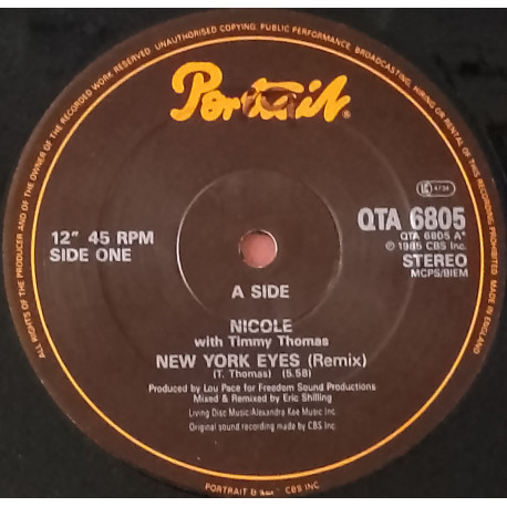Niicole With Timmy Thomas - New York Eyes (Remix / Dub Mix) / Ordinary Girl