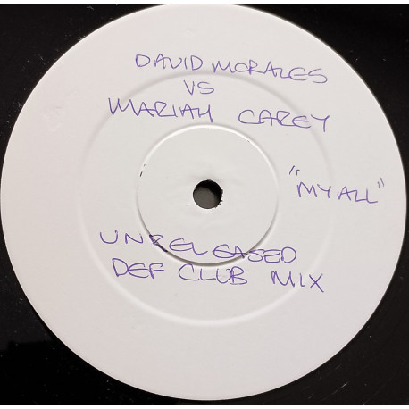Mariah Carey - My All (David Morales Club Mix . My Instrumental) 12" Vinyl Promo