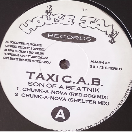 Taxi C.A.B. - Chunk A Nova (Red Dog Mix / Shelter Mix) / Our Muzik Iz (Shelter Mix / Red Dog Mix)