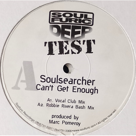 Soulsearcher - Can't get enough (2 x Vinyl) 5 Original Mixes / 2 Jazz N Groove Mixes / 2 Robbie Rivera Mixes) Promo
