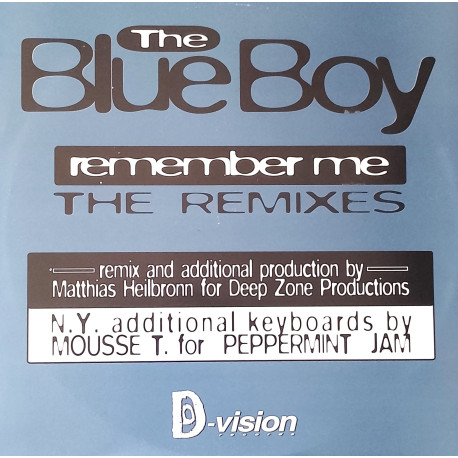 Blue Boy - Remember me (Mousse T & Matty Heilbronn Deep Zone Club mix / Dub Zone mix / Sub Dub mix) 12" Vinyl Record