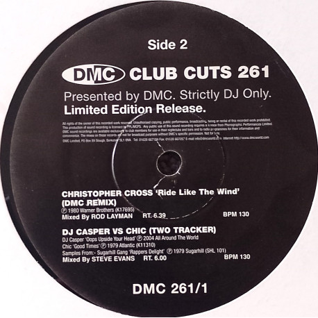 Christopher Cross - Ride Like The Wind (DMC Remix) / Usher - Yeah (DMC Mix) / Twista Vs Bill Withers - Sunshine Lovely Day