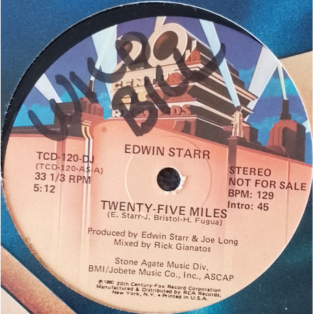 Edwin Starr - Twenty Five Miles (Vocal Mix / Instrumental)  Writing On Label See Pic