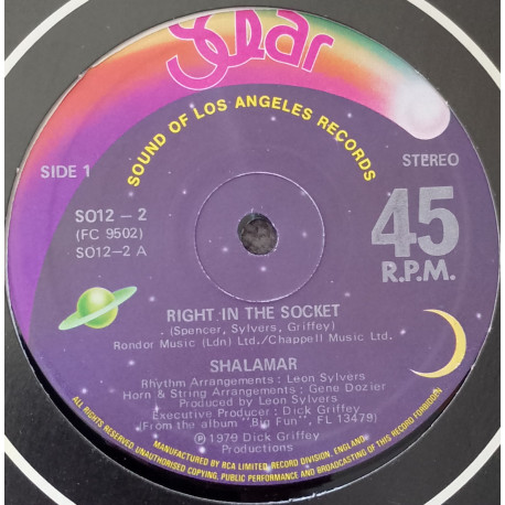 Shalamar - Right in the socket (Full Length Discio mix) / The right time for us