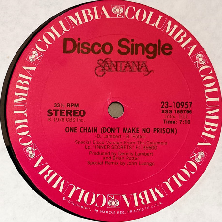Santana - One Chain (Dont Make No Prison) John Luongo Special Remix / Life Is A Lady-Holiday