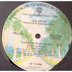 Leo Sayer - Thunder In My Heart (US Disco Mix) Plays Same Both Sides (Vinyl Promo)