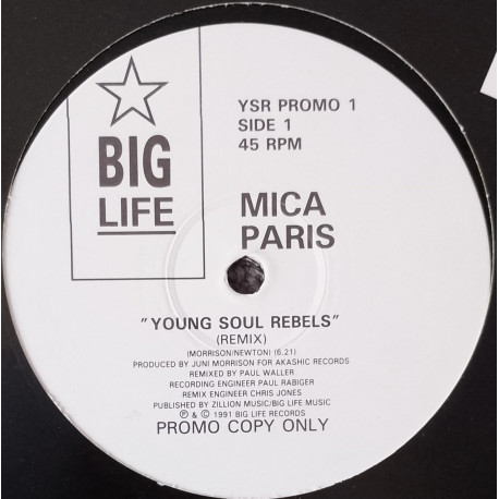 Mica Paris - Young Soul Rebels (Original Version / Remix) Vinyl Promo