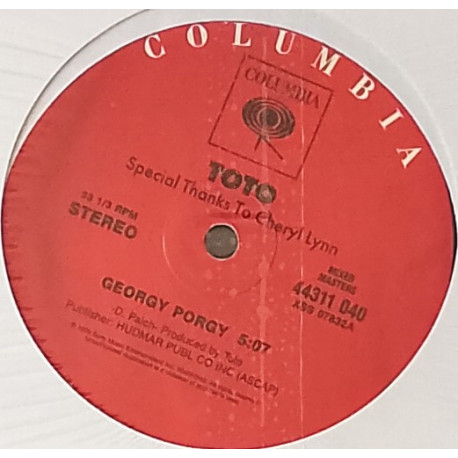Toto - Georgy Porgy (Featuring Cheryl Lynn) / Childs Anthem (Mislabelled 2004 Repress) Still In Shrink Wrap
