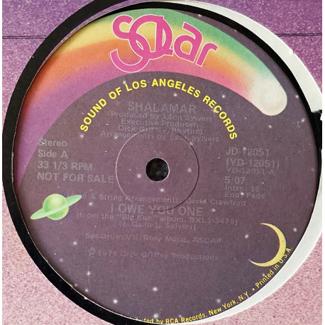 Shalamar - I Owe You One (Full Length Version) / The Right Time For Us