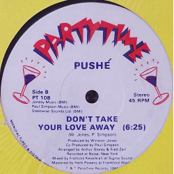 Pushe - Dont Take Your Love Away (2 Francois Kevorkian Mixes) Still In Shrink Wrap