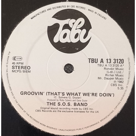 SOS Band - Groovin (That What Were Doin) / Take Your Time Do It Right (Extended) 12" Vinyl Record