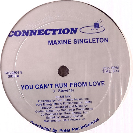 Maxine Singleton - You Cant Run From Love (Club Mix / Extended Mix) Still In Shrink Wrap, Looks Hardly Played