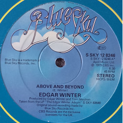 Edgar Winter - Above & Beyond (Vocal Mix / Instrumental)  Tom Moulton Mix (12" Vinyl Record) UK Pressing