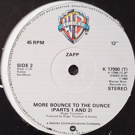 Zapp - More Bounce To The Ounce (Parts 1 & 2) / Dance Floor (Long Version)