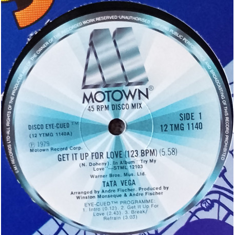 Tata Vega - Get It Up For Love (Long Version) / I Just Keep Thinking About My Baby