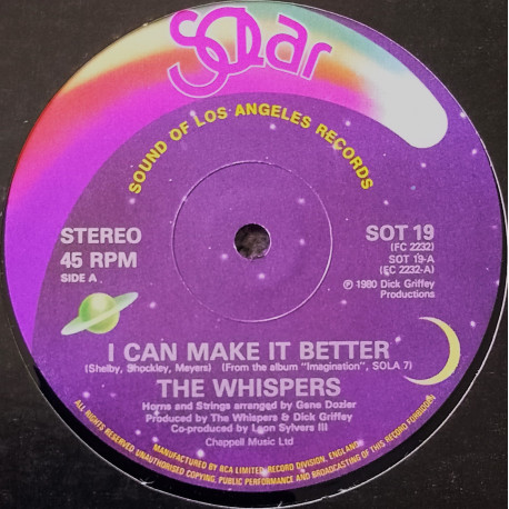 Whispers - I can make it better (Extended version) / Say you (12" Vinyl Record)