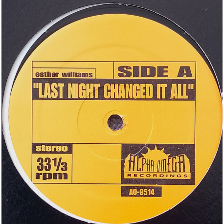 Esther Williams - Last night changed it all / Soulsearchers - Ashleys roach clip (12" Vinyl Record) UNPLAYED