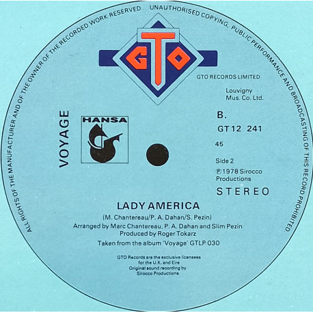 Voyage - Souvenirs (Full Length Version) / Lady America (A Larry Levan Favourite)