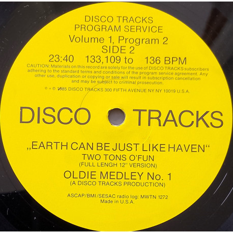 Two Tons Of Fun - Earth Can Be Just Like Heaven (Full Length Version) / Oldies Medley No1 / Great September Dance Medley