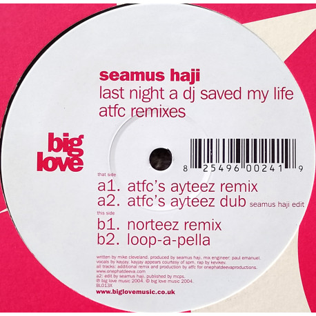 Seamus Haji - Last Night A DJ Saved My Life (ATFC Ayteez Remix / ATFC Ayteez Dub / Norteez Remix / Loop A Pella)
