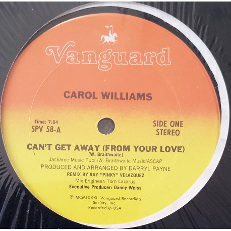 Carol Williams - Cant Get Away From Your Love (Long Vocal Version / Instrumental) Still In Shrink Wrap