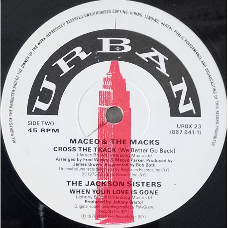 Maceo & The Macks - Cross the tracks / Urban All Stars - It began in Africa (Mix) / Jackson Sisters - I believe in miracles