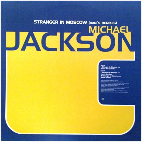 Michael Jackson - Stranger in Moscow UNPLAYED 12" Vinyl (Hani's Num Club mix / Hani's Num Dub / LP Version) Promo