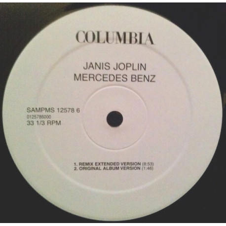Janis Joplin - Mercedes Benz (Extended Remix / Original version) Rare Vinyl Promo