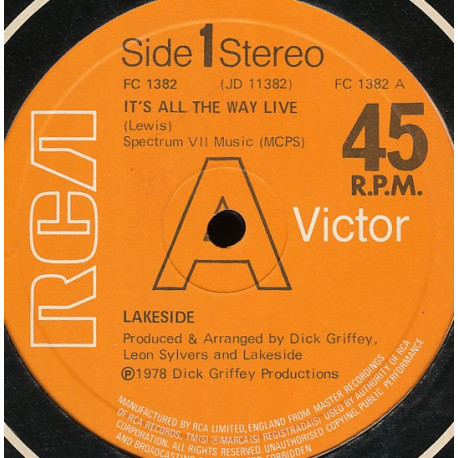 Lakeside - It's all the way live (Full Length Version) / Given in to love (12" Vinyl Record)