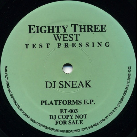 DJ Sneak - Platforms EP featuring Love / All jazzed out / Disco delites / Nite at the disco