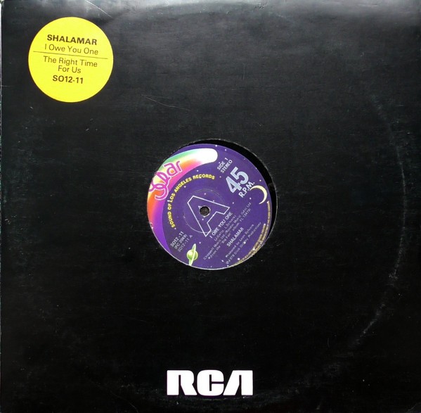 Shalamar - I owe you one (Original Disco mix) / The right time for us (Original Disco mix)