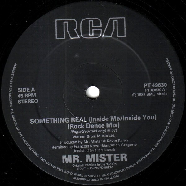 Mr Mister - Something real (inside me / inside you) (Francois Kevorkian Rock Dance mix / FKs Instrumental) / Bare my soul