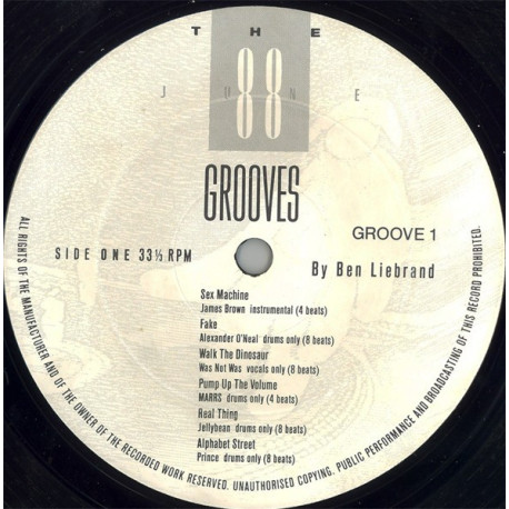The Grooves - Volume 1 featuring Sex machine / Fake / Walk the dinosaur / Pump up the volume / Real thing / Alphabet street / Ad