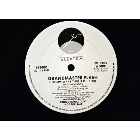 Grandmaster Flash - U know what time it is (2 mixes) promo