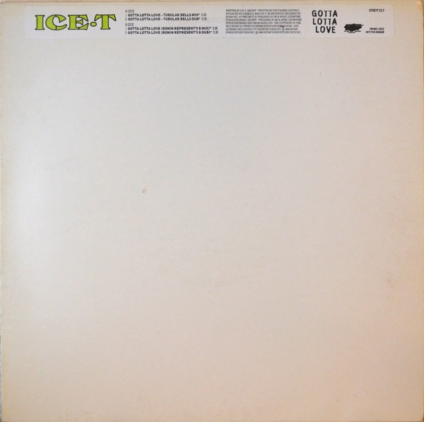 Ice T - Gotta lotta love (Tubular Bells mix / Tubular Bells Dub / Ronin B mix / Ronin B Dub) Promo