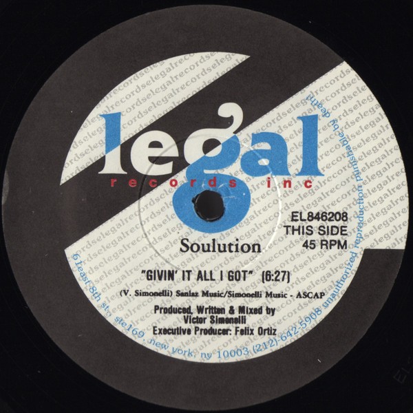 Solution - Givin It All I Got / Feels So Right (produced by Victor Simonelli)