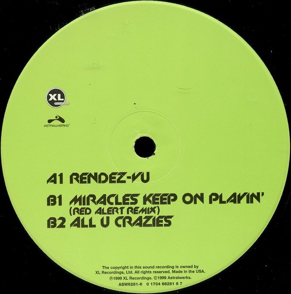 Basement Jaxx - Rendez vu / Miracles keep on playin (Red Alert remix) / All u crazies (12" Vinyl Record)