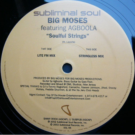 Big Moses featuring Agboola - Soulful Strings (Lite FM mix / Stringless mix) 12" Vinyl Record